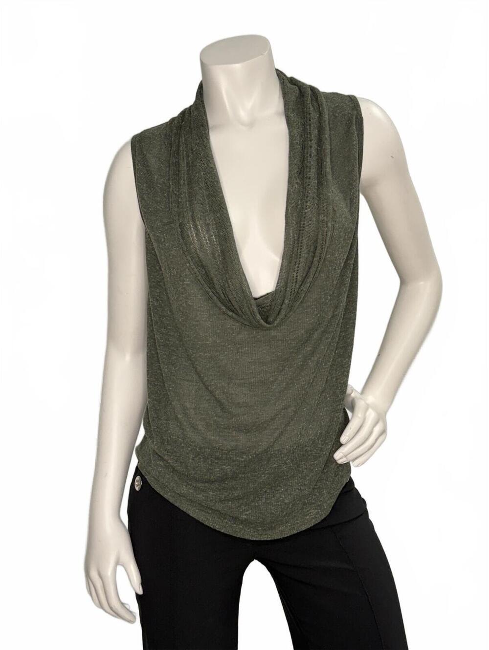 Olive Pixie Cowl Neck Racerback Top Women’s Medium NWT Y2K Open Back